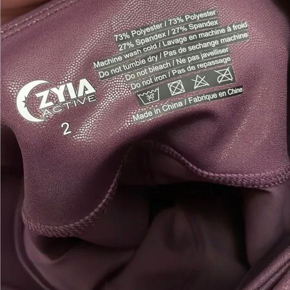 Zyia metallic light n tight plum leggings - Picture 3 of 5